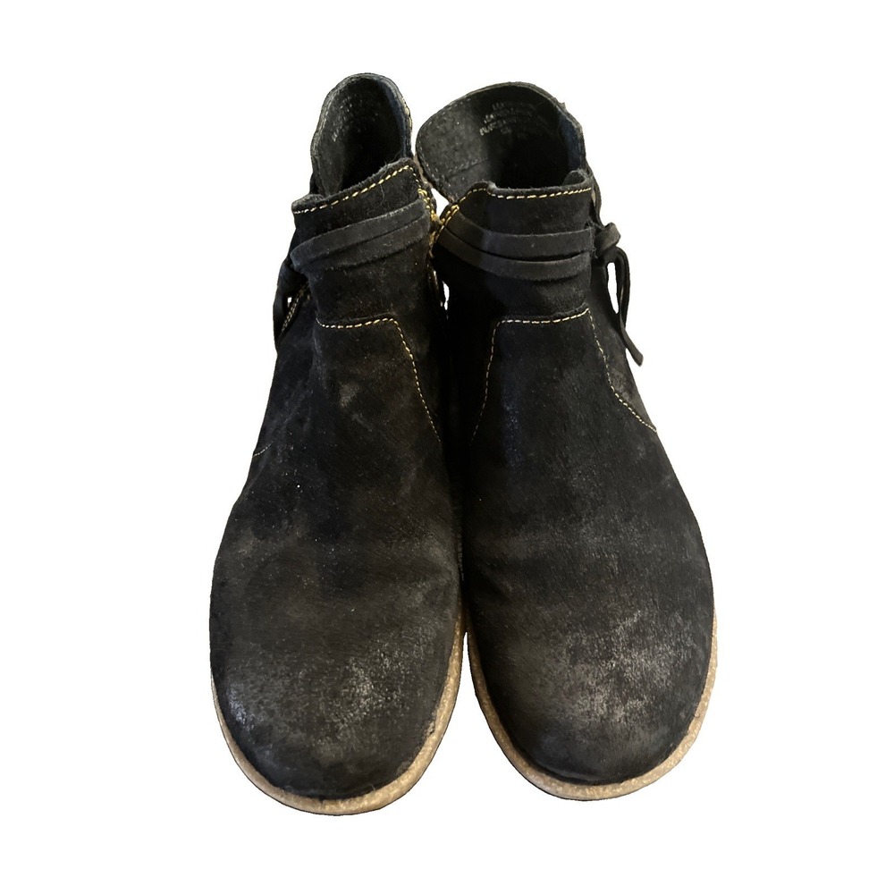 Born Booties Women 8 Black Suede Miki Distressed Leather Ankle Boots Handcrafted - Picture 3 of 8